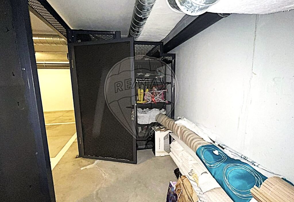 Interior view of a spacious and dry private storage room in the basement.